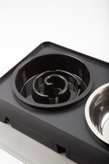 Comedero/Bebedero Ajustable 5 Alturas con Cuencos Inox y Antivoracidad – FurryGenius by FamilyGenius