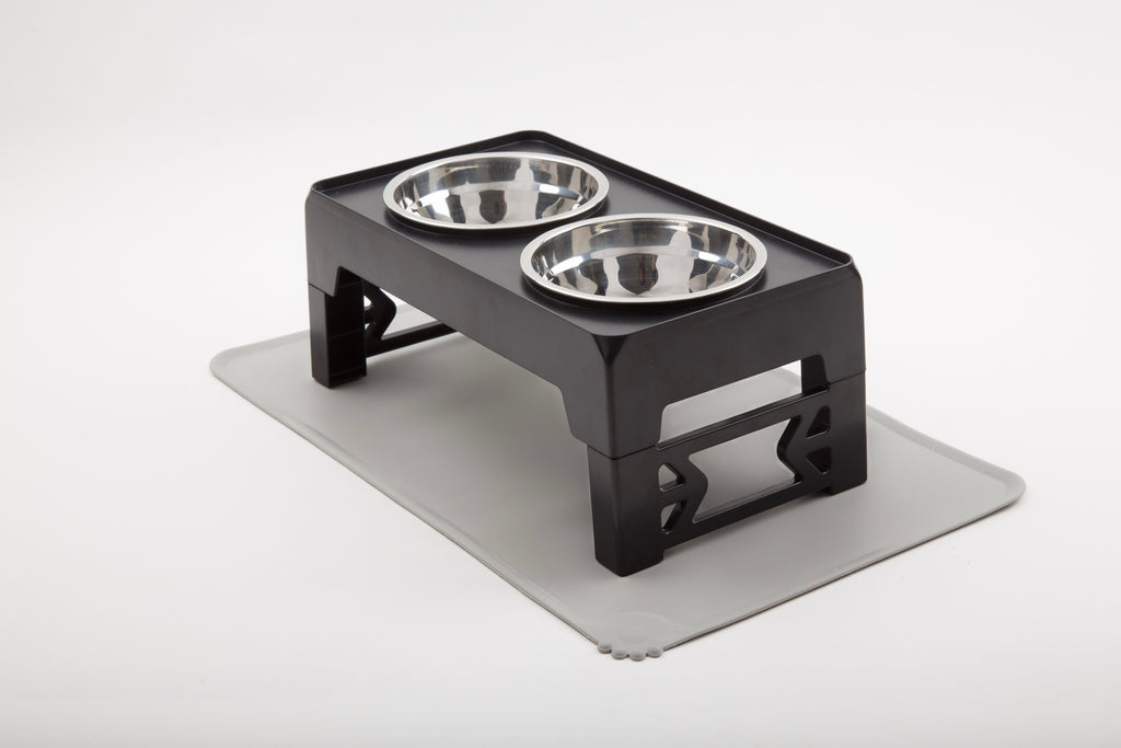 Comedero/Bebedero Ajustable 2 Alturas con Cuencos Inox – FurryGenius by FamilyGenius